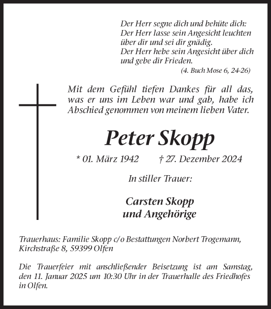 Traueranzeige von Peter Skopp von Ruhr Nachrichten