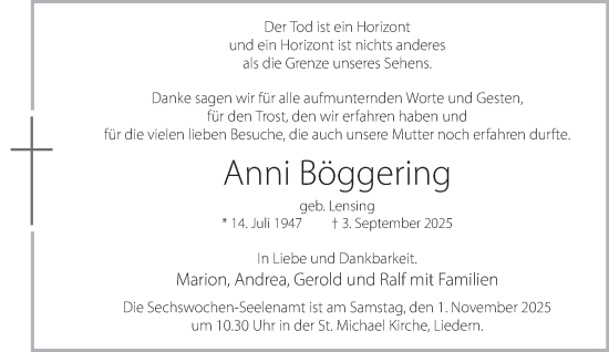 Traueranzeige von Anni Böggering 