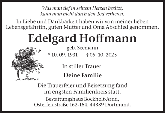 Traueranzeige von Edelgard Hoffmann von Ruhr Nachrichten