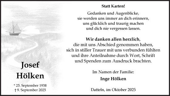 Traueranzeige von Josef Hölken von Trauer Vest