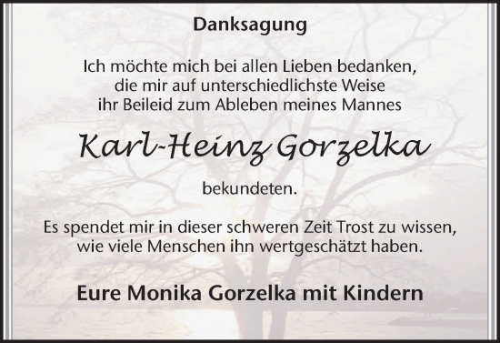 Traueranzeige von Karl-Heinz Gorzelka von Ruhr Nachrichten