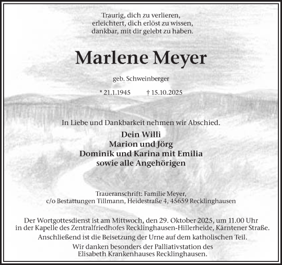 Traueranzeige von Marlene Meyer von Trauer Vest