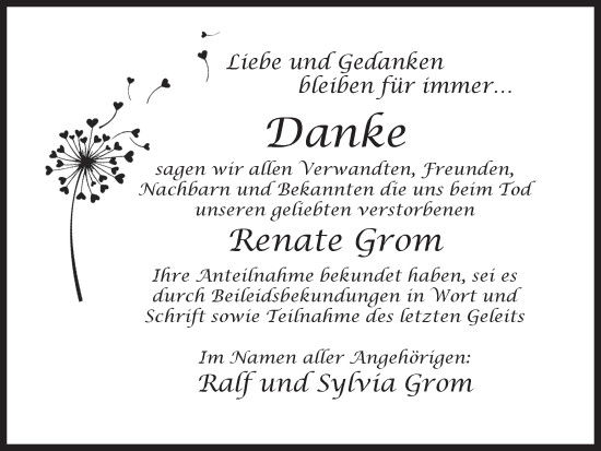 Traueranzeige von Renate Grom von Stadtanzeiger Castrop-Rauxel