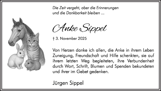 Traueranzeige von Anke Sippel von Hellweger Anzeiger