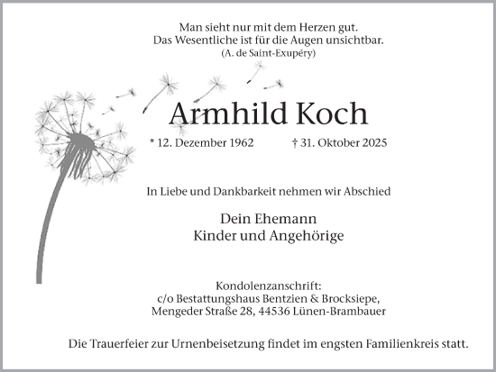 Traueranzeige von Armhild Koch von Lüner Anzeiger