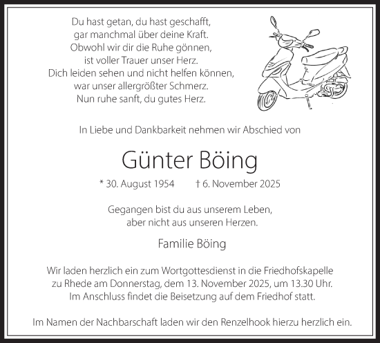 Traueranzeige von Günter Böing 