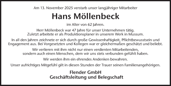 Traueranzeige von Hans Möllenbeck 