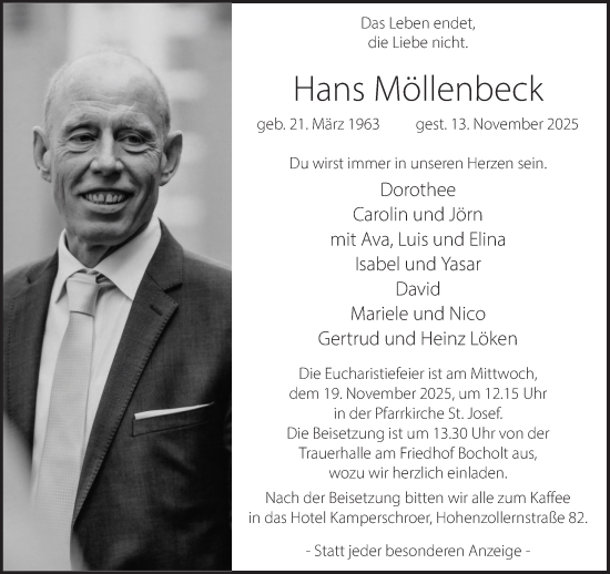 Traueranzeige von Hans Möllenbeck 