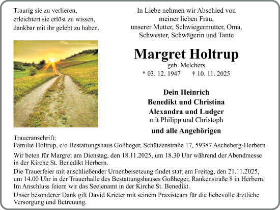 Traueranzeige von Margret Holtrup von Ruhr Nachrichten