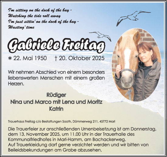 Traueranzeige von Rüdiger Freitag von Trauer Vest