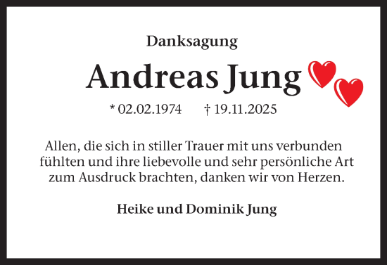 Traueranzeige von Andreas Jung von Ruhr Nachrichten