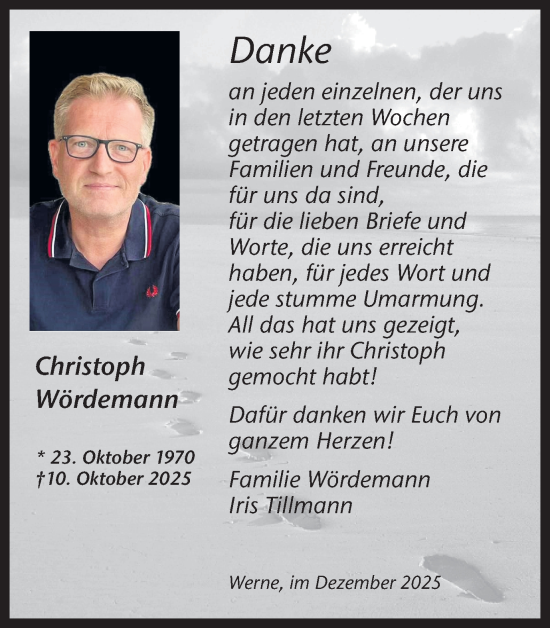 Traueranzeige von Christoph Wördemann von Ruhr Nachrichten