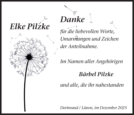 Traueranzeige von Elke Pilzke von Ruhr Nachrichten