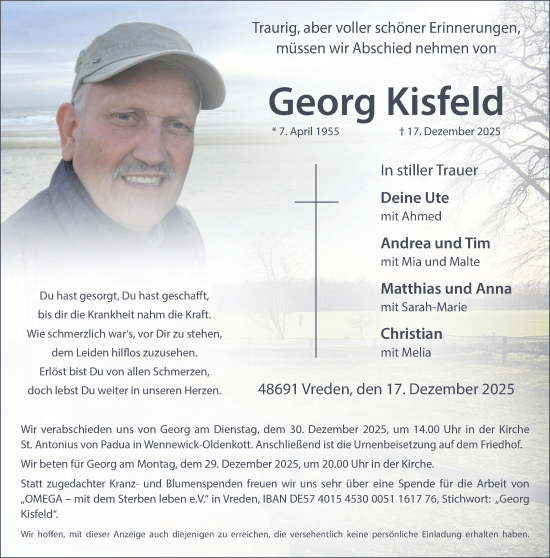 Traueranzeige von Georg Kisfeld von Münsterland Zeitung