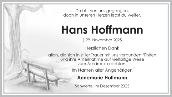 Traueranzeige von Hans Hoffmann von Ruhr Nachrichten