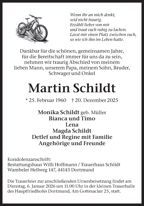 Traueranzeige von Martin Schildt von Ruhr Nachrichten