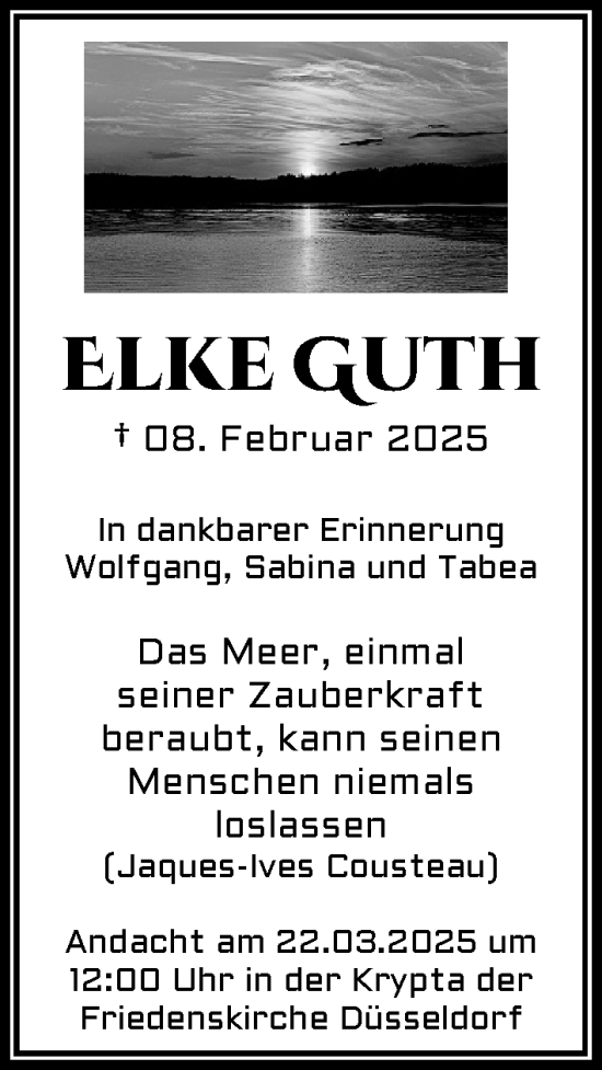 Traueranzeige von Elke Guth 