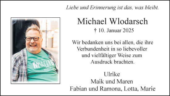 Traueranzeige von Michael Wlodarsch von Hellweger Anzeiger
