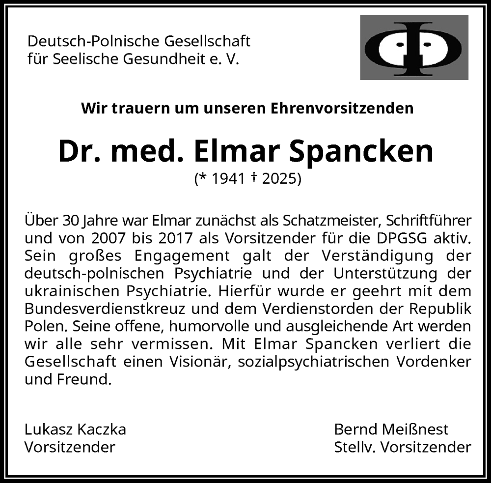  Traueranzeige für Elmar Spancken vom 12.03.2025 aus 