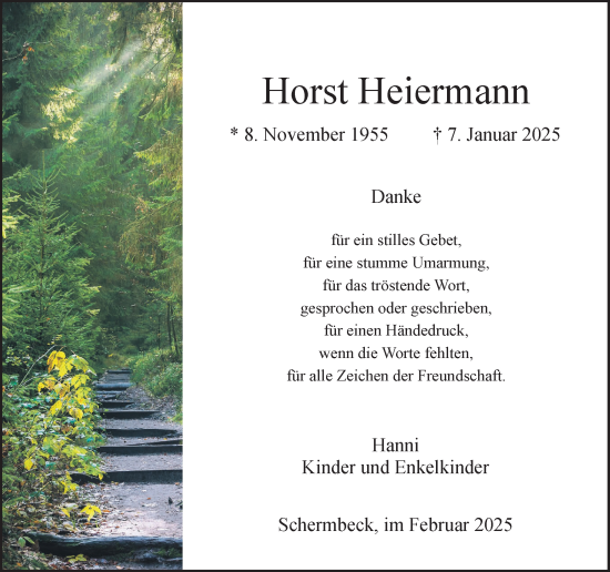 Traueranzeige von Horst Heiermann von Ruhr Nachrichten und Dorstener Zeitung