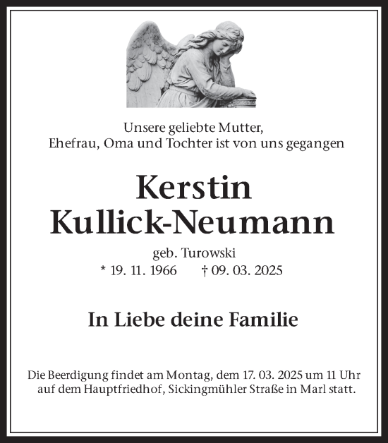 Traueranzeige von Kerstin Kullick-Neumann von Trauer Vest
