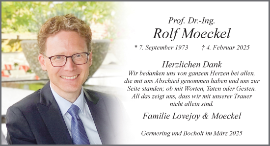 Traueranzeige von Rolf Moeckel 
