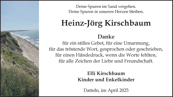 Traueranzeige von Heinz-Jörg Kirschbaum von Trauer Vest