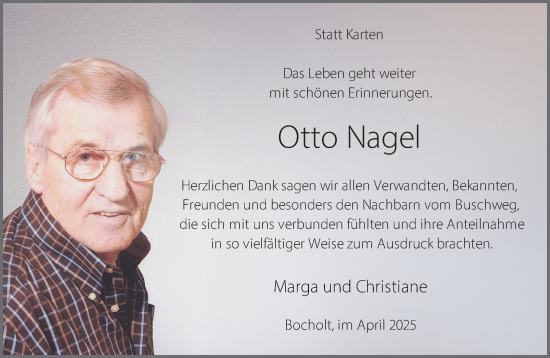Traueranzeige von Otto Nagel 
