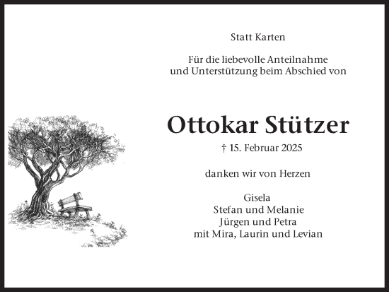 Traueranzeige von Ottokar Stützer von Ruhr Nachrichten