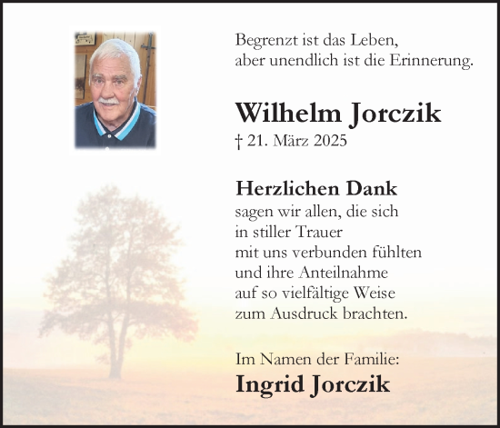Traueranzeige von Wilhelm Jorczik von Ruhr Nachrichten