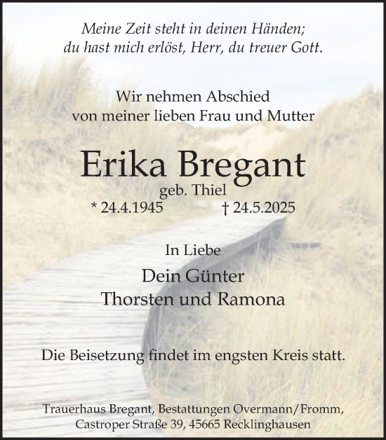 Traueranzeige von Erika Bregant von Trauer Vest
