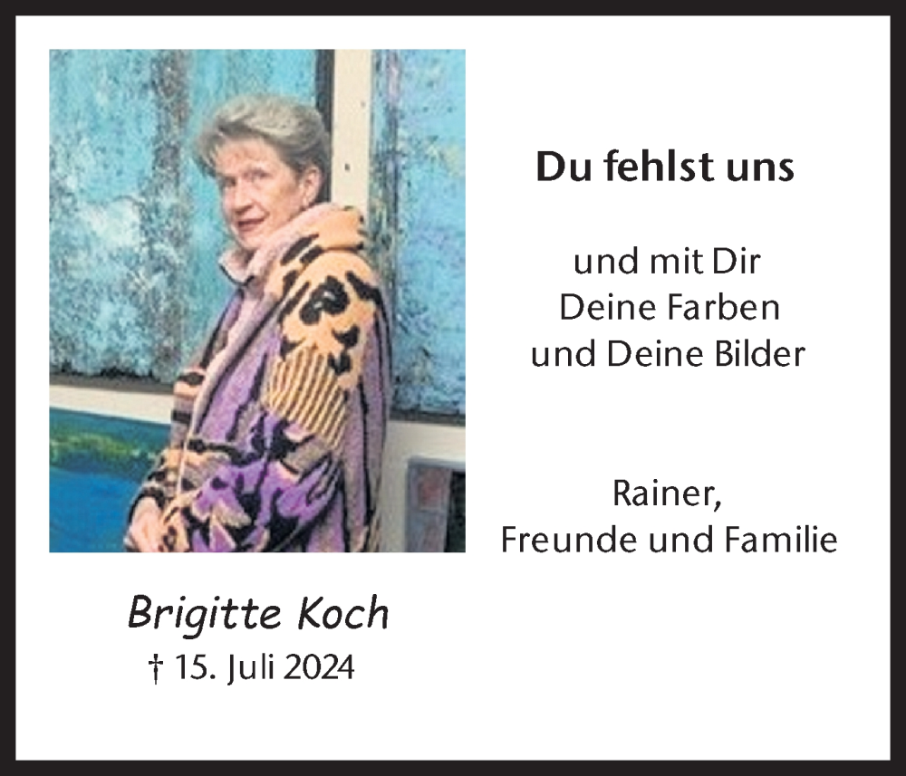  Traueranzeige für Brigitte Koch vom 15.07.2025 aus Ruhr Nachrichten