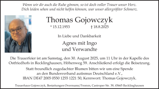 Traueranzeige von Thomas Gojowczyk von Trauer Vest