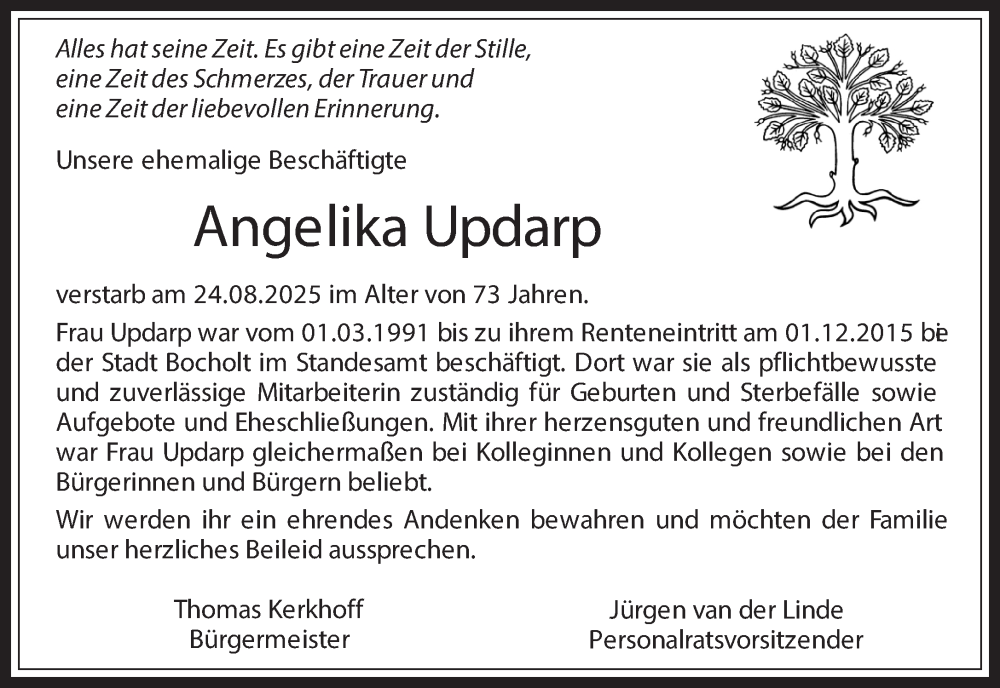  Traueranzeige für Angelika Updarp vom 05.09.2025 aus 