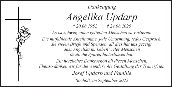 Traueranzeige von Angelika Updarp 