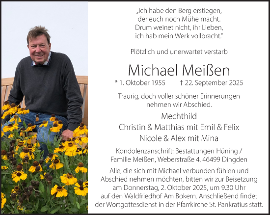 Traueranzeige von Michael Meißen 
