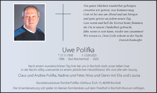 Traueranzeige von Uwe Polifka 