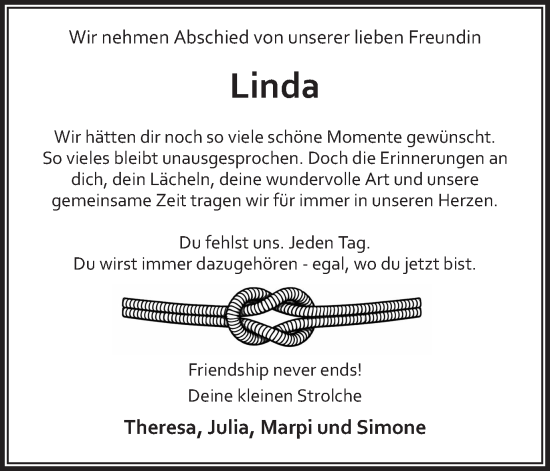 Traueranzeige von Linda Kühlkamp von Münsterland Zeitung