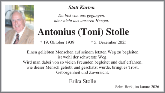 Traueranzeige von Antonius Stolle von Ruhr Nachrichten