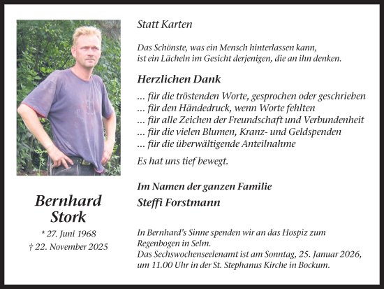 Traueranzeige von Bernhard Stork von Ruhr Nachrichten