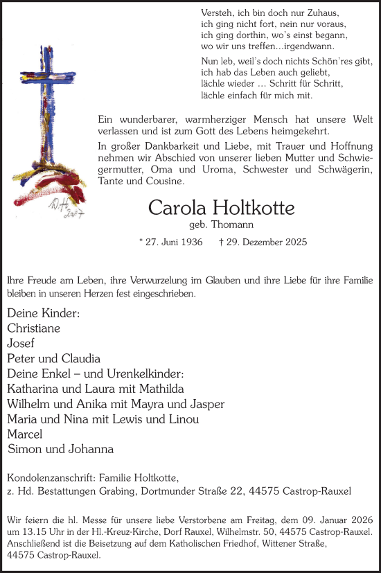 Traueranzeige von Carola Holtkotte von Ruhr Nachrichten