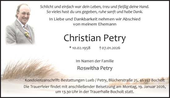 Traueranzeige von Christian Petry 