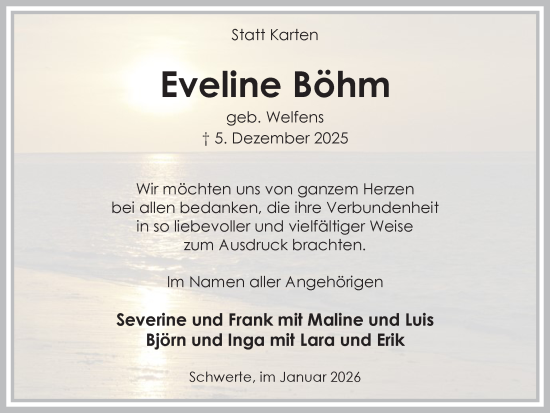 Traueranzeige von Eveline Böhm von Ruhr Nachrichten