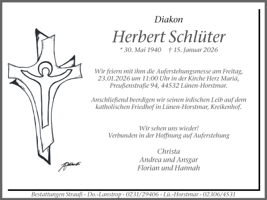 Traueranzeige von Herbert Schlüter von Ruhr Nachrichten