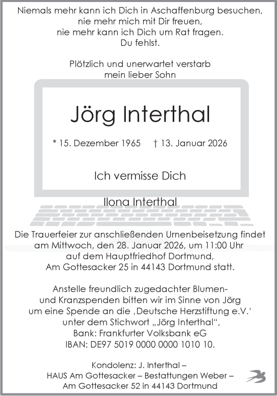 Traueranzeige von Jörg Interthal von Ruhr Nachrichten
