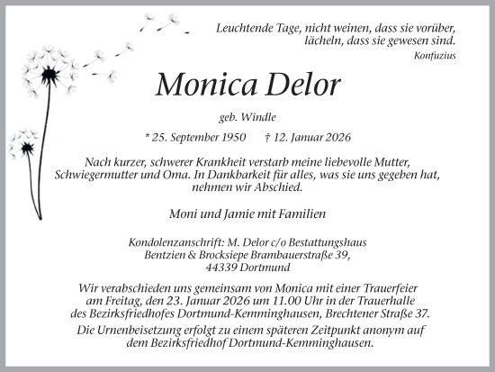 Traueranzeige von Monica Delor von Ruhr Nachrichten