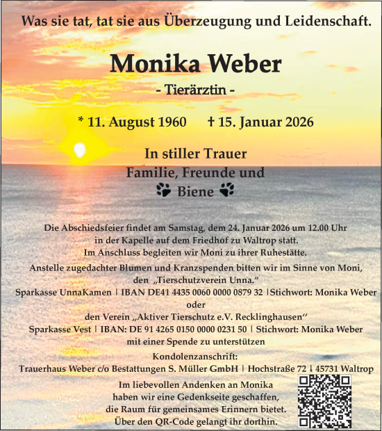 Traueranzeige von Monika Weber von Ruhr Nachrichten