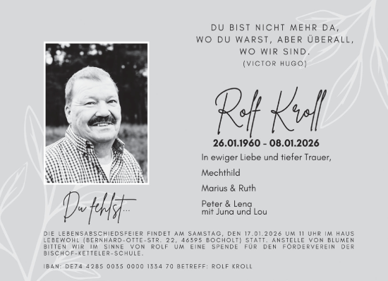 Traueranzeige von Rolf Kroff 