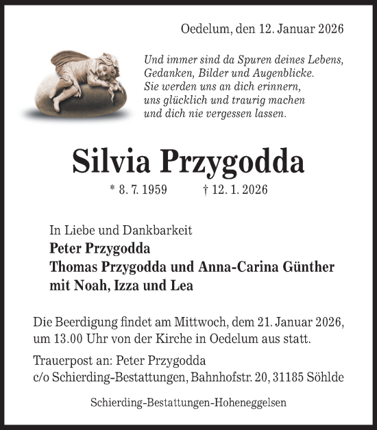 Traueranzeige von Silvia Przygodda von Trauer Vest