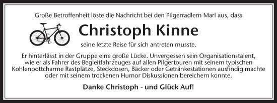 Traueranzeige von Christoph Kinne von Trauer Vest
